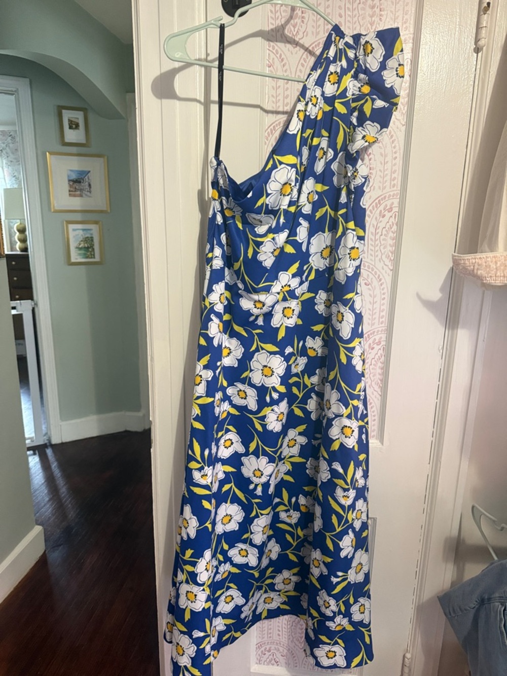 kate spade Blue Floral One-Shoulder Dress